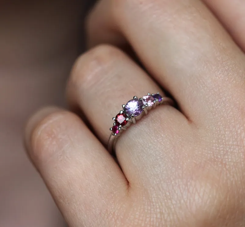 Kris Lavender Sapphire Cluster Ring vy 8