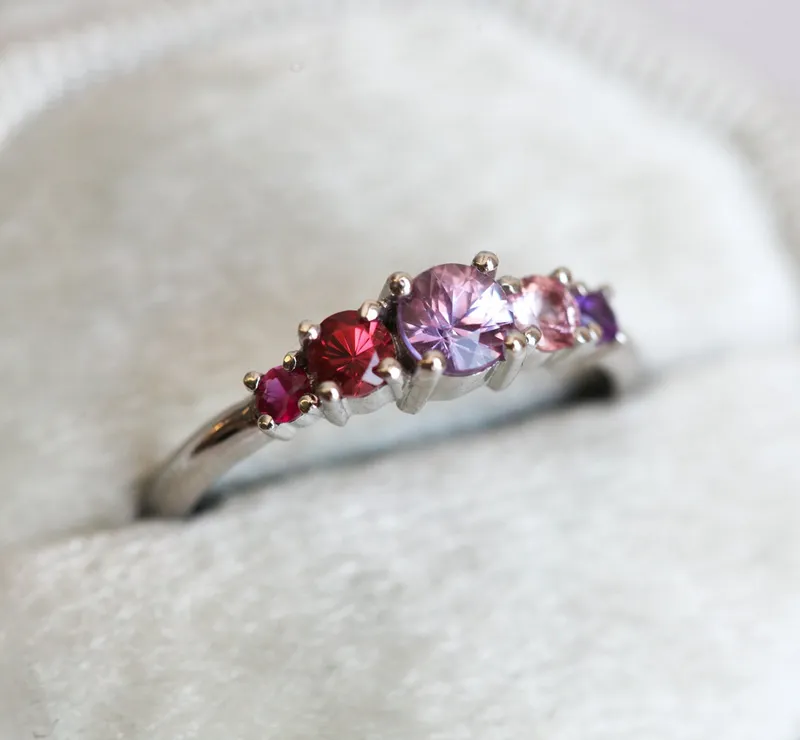 Kris Lavender Sapphire Cluster Ring vy 9