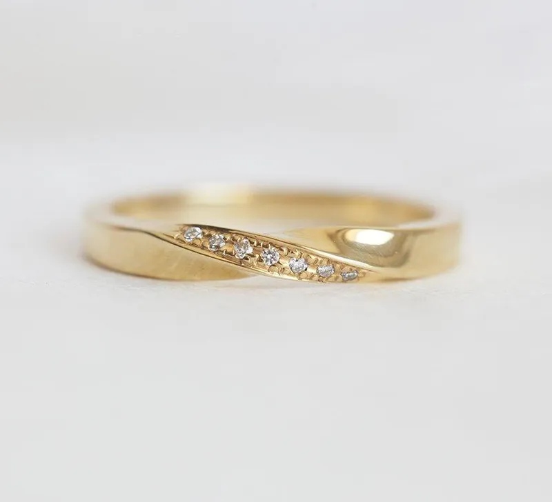 KSENA TWISTED WEDDING RING WITH DIAMONDS view 5