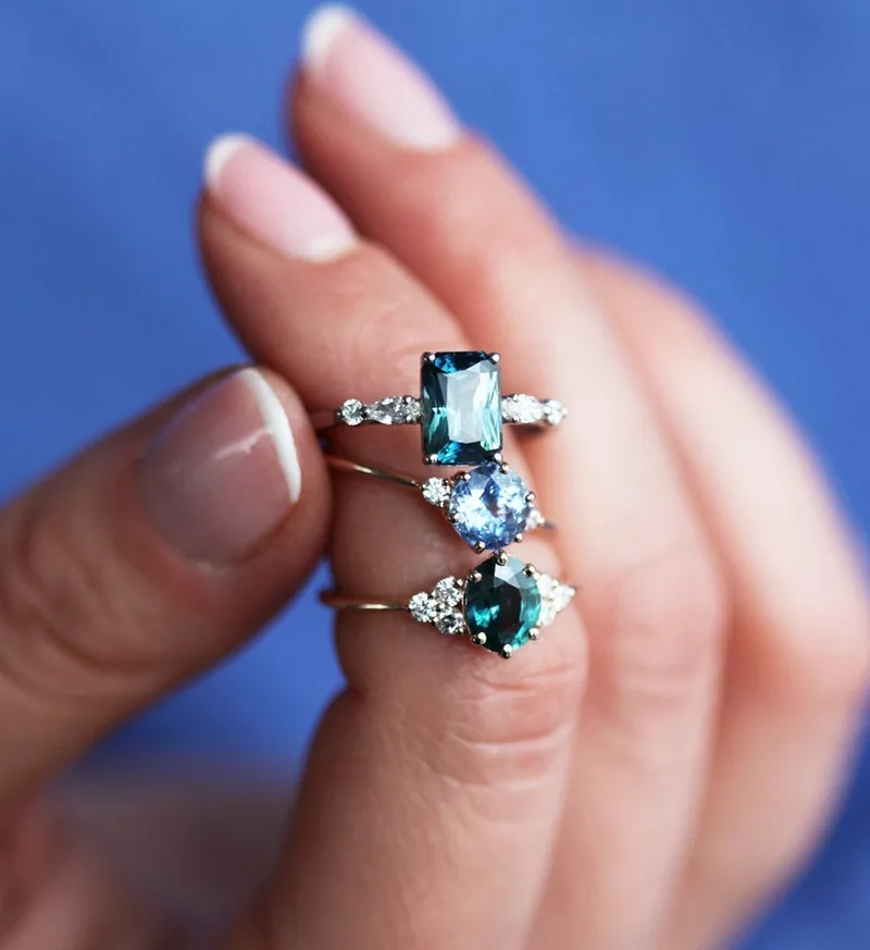 KYLIE BLUE SAPPHIRE DIAMOND RING view 3