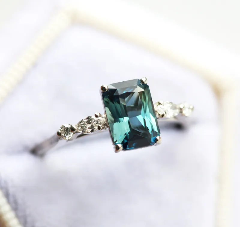 KYLIE BLUE SAPPHIRE DIAMOND RING view 4