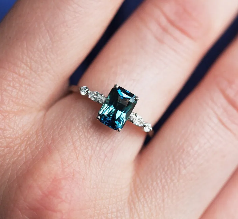 KYLIE BLUE SAPPHIRE DIAMOND RING view 5