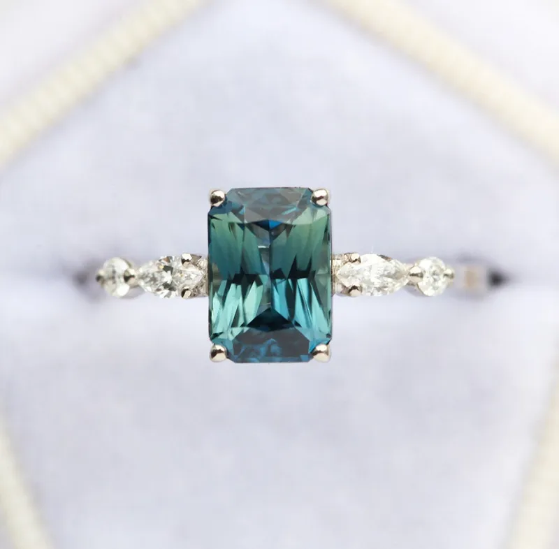 KYLIE BLUE SAPPHIRE DIAMOND RING view 6
