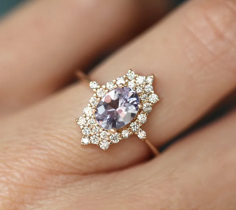 La Reina Vintage Sapphire Diamond Ring view 3