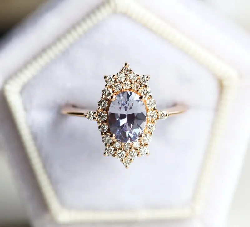 La Reina Vintage Sapphire Diamond Ring sapphire oval cut engagement ring