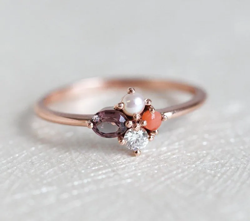 Layla Oval Sapphire Diamond Cluster Ring view 2