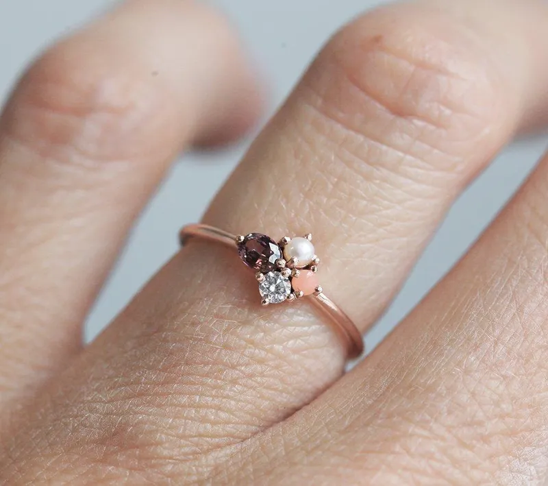 Layla Oval Sapphire Diamond Cluster Ring view 3