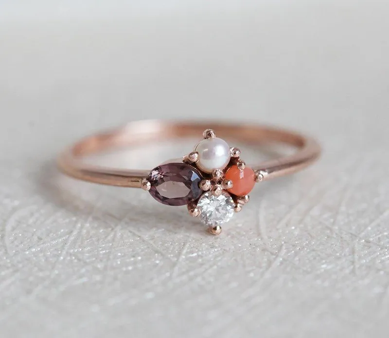Layla Oval Sapphire Diamond Cluster Ring view 4