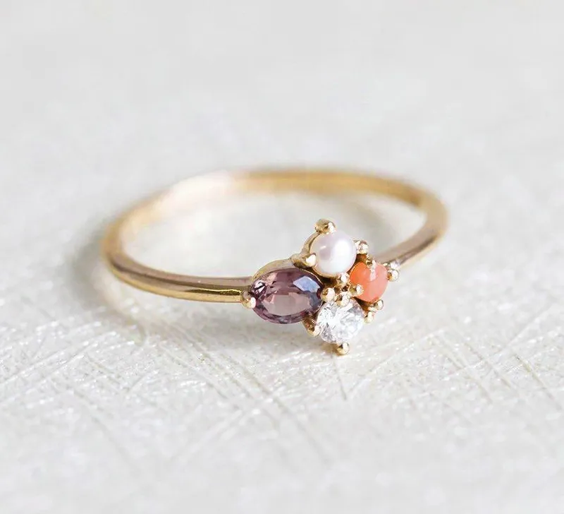 Layla Oval Sapphire Diamond Cluster Ring view 5