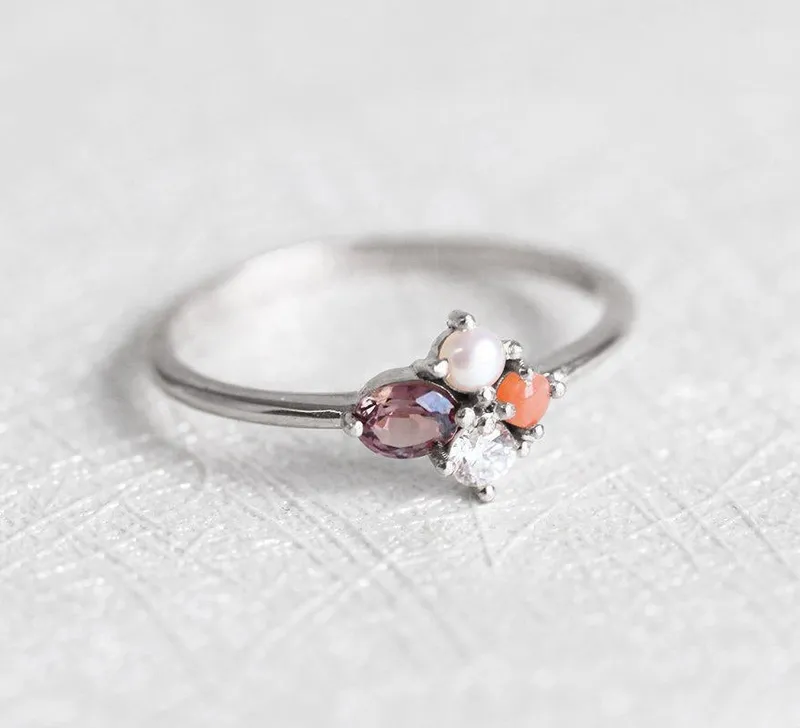 Layla Oval Sapphire Diamond Cluster Ring view 6