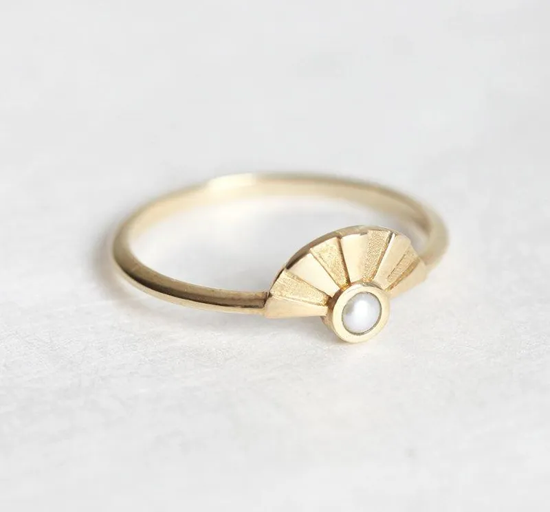 LAYNE WHITE PEARL RING view 2