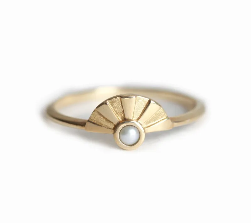 LAYNE WHITE PEARL RING view 4
