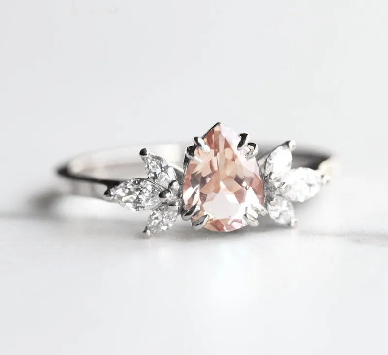 Leandra Pear Sapphire Diamond Ring vy 12