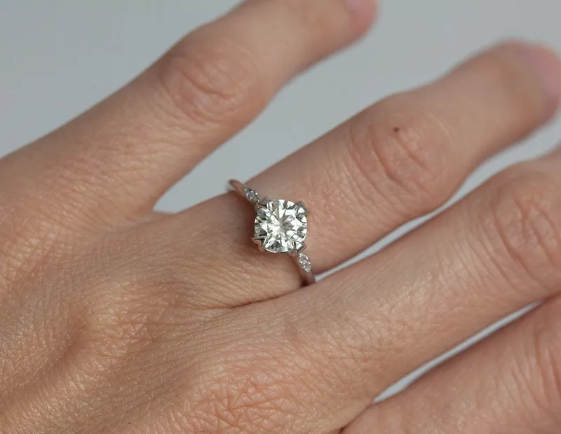 LEANNE DIAMOND RING, MOISSANITE RING view 4