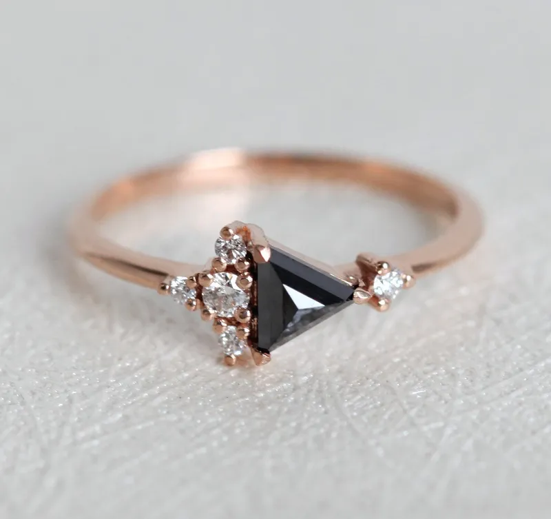 Lena Black Diamond Cluster Ring vy 2