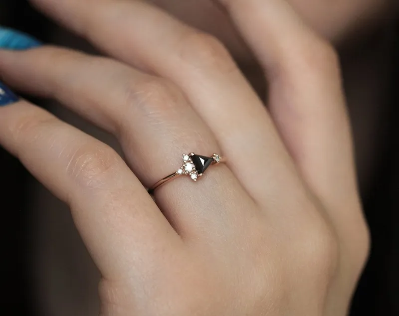 Lena Black Diamond Cluster Ring vy 3
