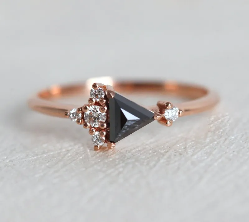 Lena Black Diamond Cluster Ring vy 4