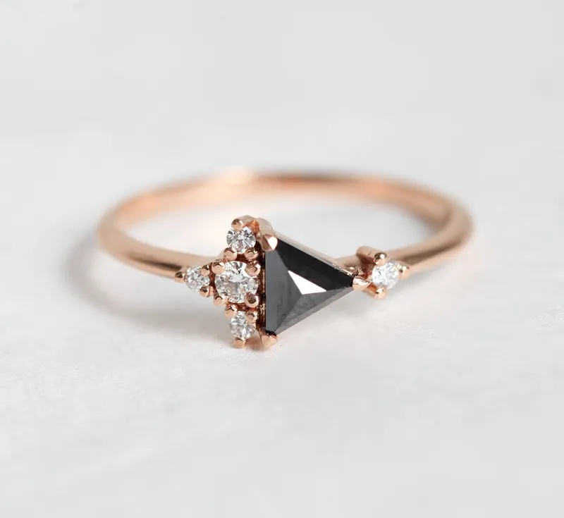 Lena Black Diamond Cluster Ring diamond engagement ring