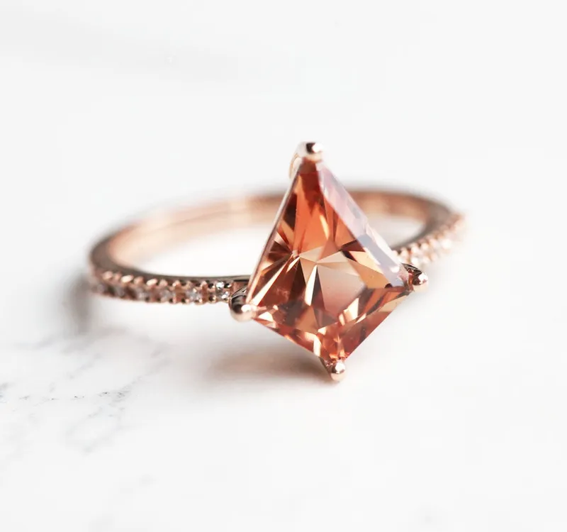 LENNOX KITE-CUT OREGON SUNSTONE ENGAGEMENT RING view 2