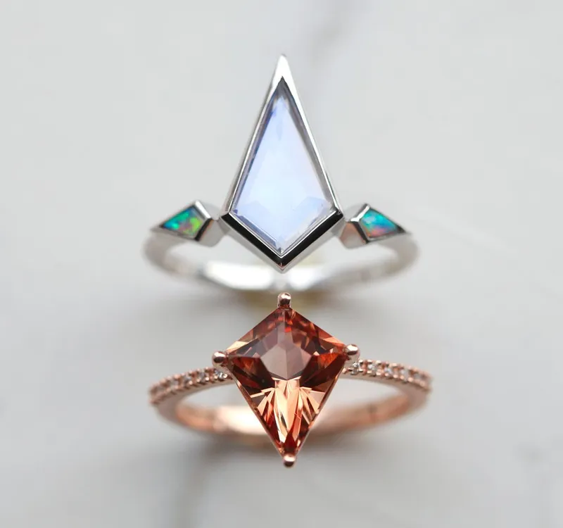 LENNOX KITE-CUT OREGON SUNSTONE ENGAGEMENT RING view 3