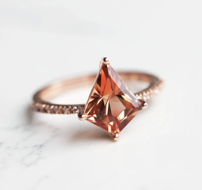 LENNOX KITE-CUT OREGON SUNSTONE ENGAGEMENT RING view 4