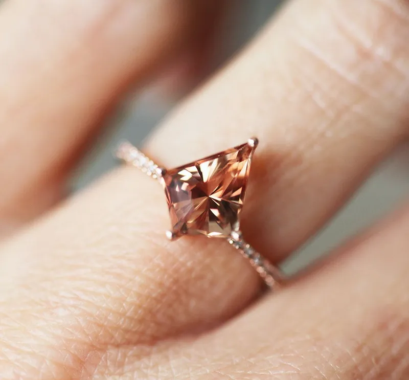 LENNOX KITE-CUT OREGON SUNSTONE ENGAGEMENT RING view 5