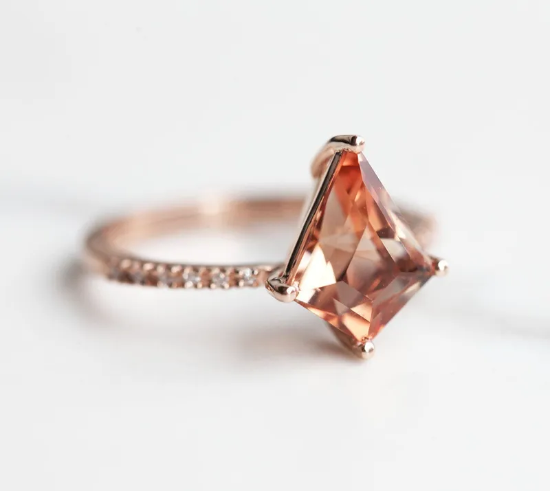 LENNOX KITE-CUT OREGON SUNSTONE ENGAGEMENT RING view 6
