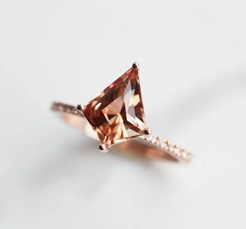 LENNOX KITE-CUT OREGON SUNSTONE ENGAGEMENT RING view 7