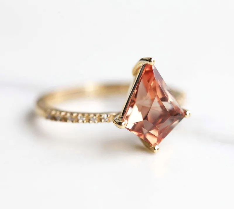 LENNOX KITE-CUT OREGON SUNSTONE ENGAGEMENT RING view 8