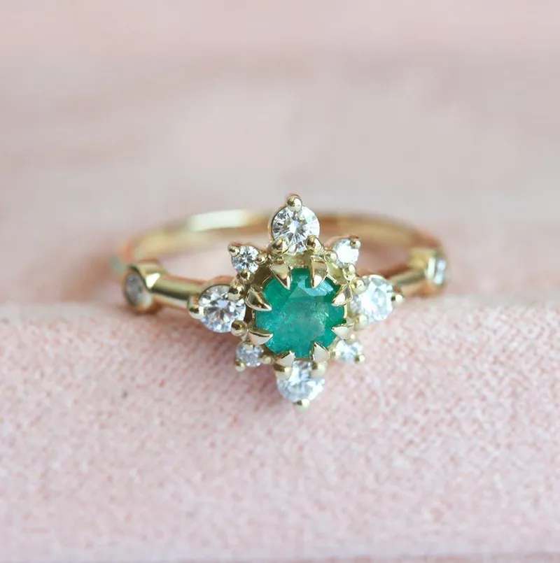 LESLIE EMERALD RING view 3