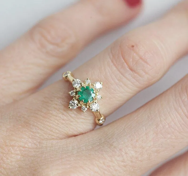 LESLIE EMERALD RING view 5