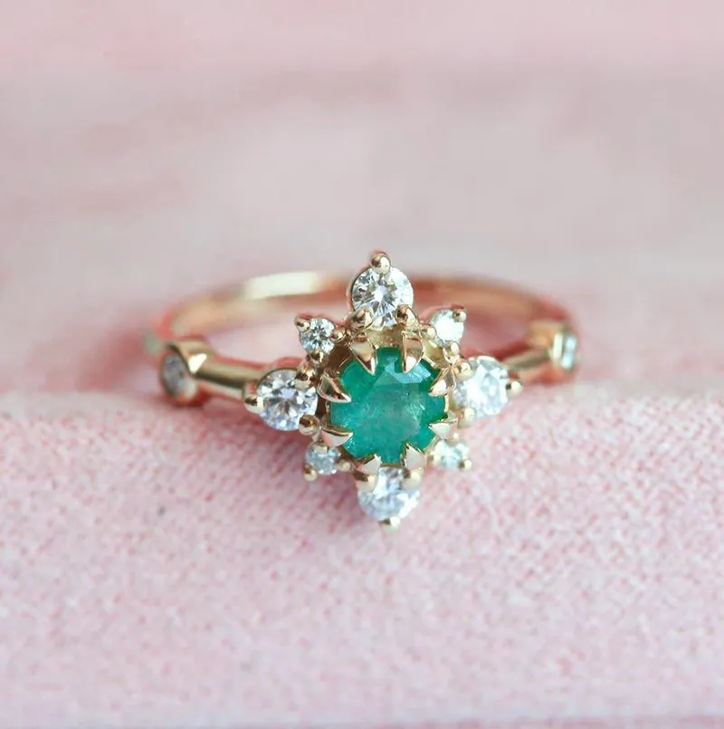 LESLIE EMERALD RING view 6