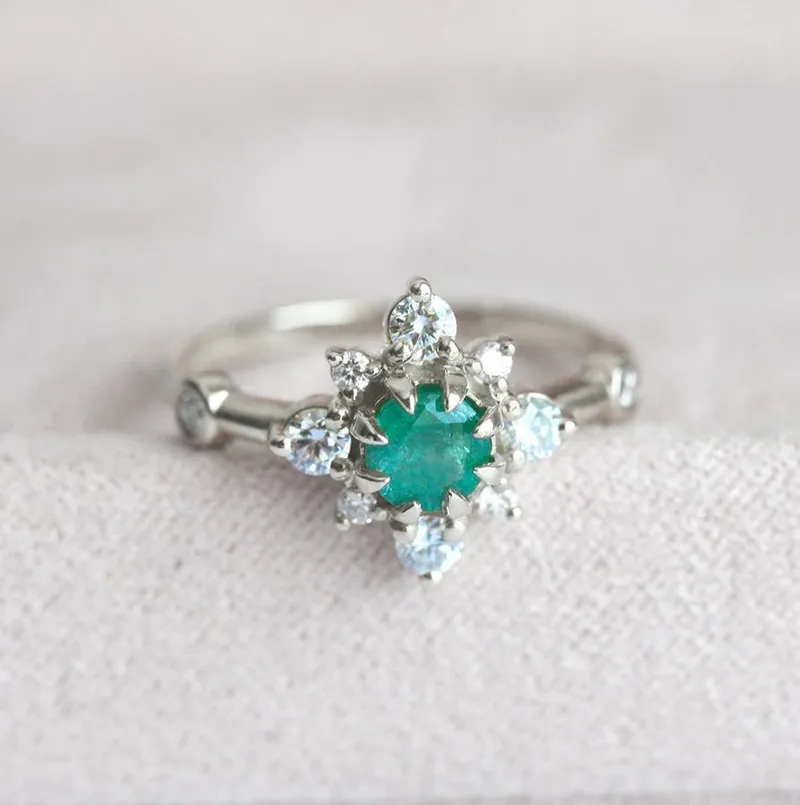 LESLIE EMERALD RING view 7