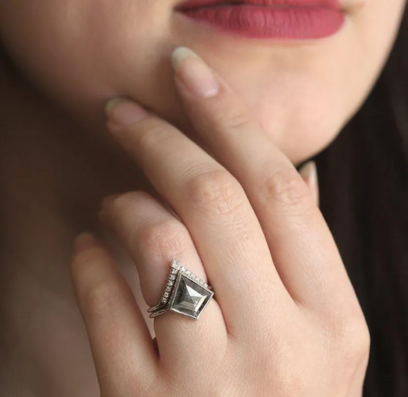 Lexi Kite Salt & Pepper Diamond Ring Set view 2