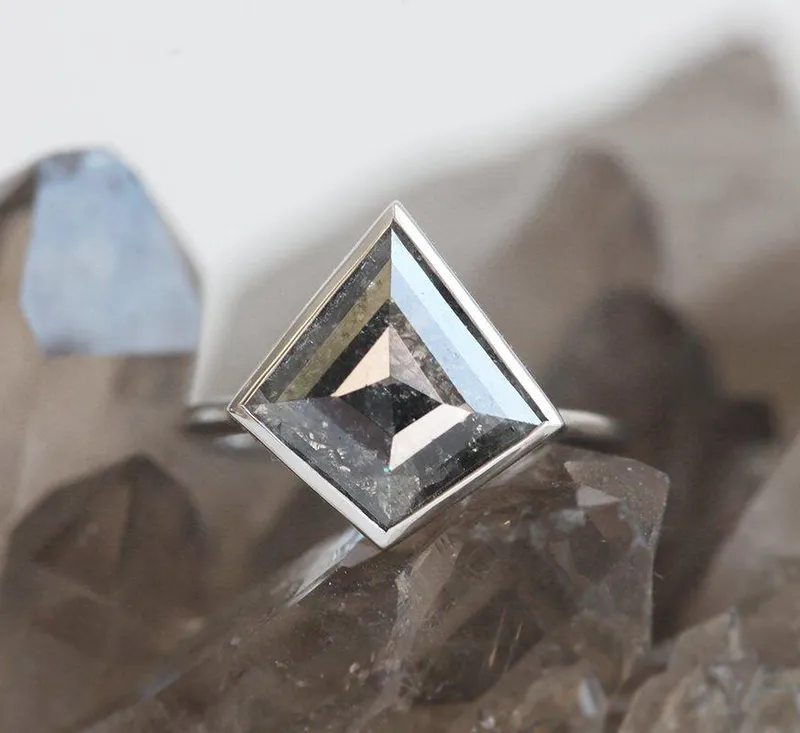 Lexi Kite Salt & Pepper Diamond Ring Set view 4