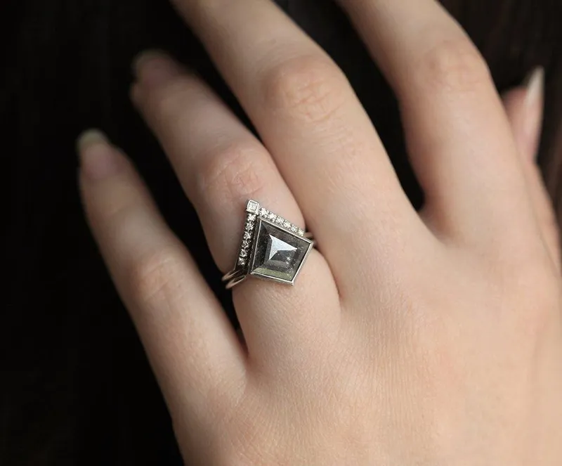 Lexi Kite Salt & Pepper Diamond Ring Set view 7