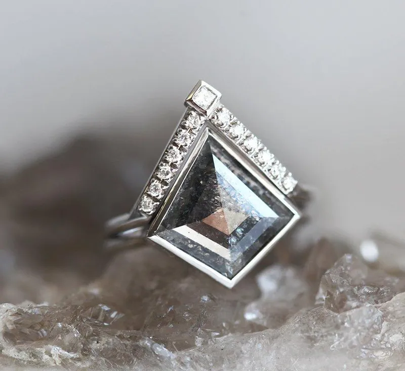 Lexi Kite Salt & Pepper Diamond Ring Set view 8