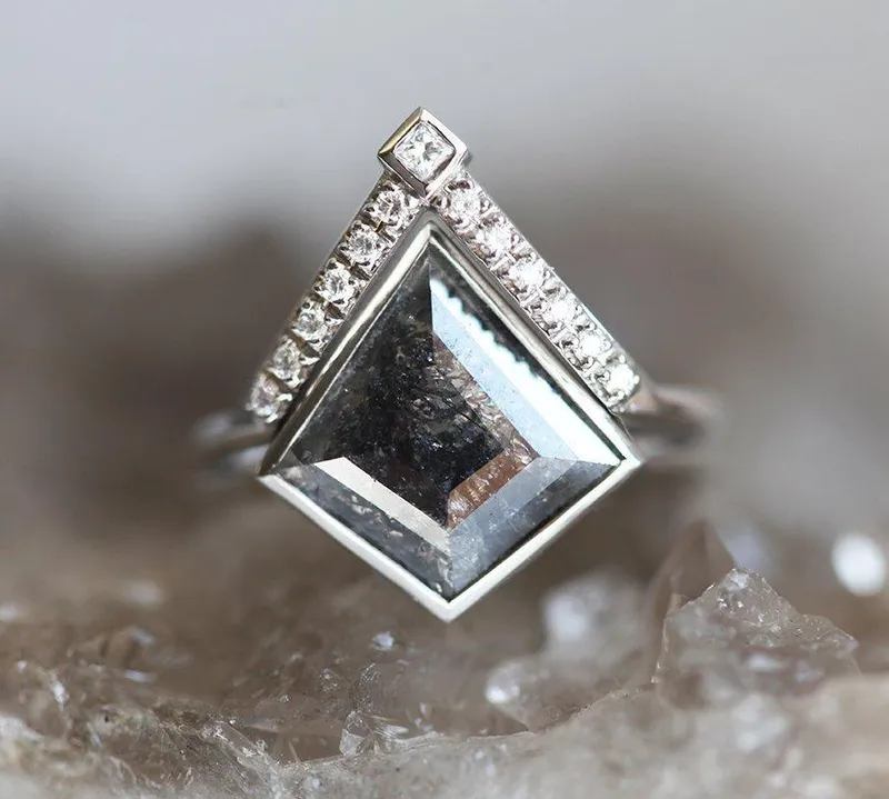 Lexi Kite Salt & Pepper Diamond Ring Set diamond engagement ring