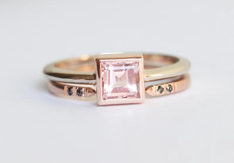 Liberty Morganite Ring Set vy 3