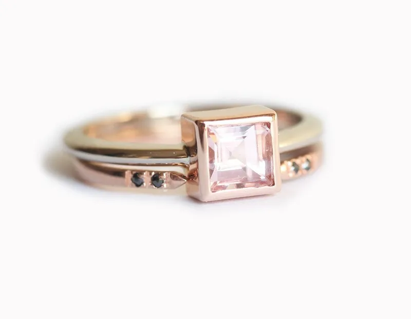 Liberty Morganite Ring Set vy 5