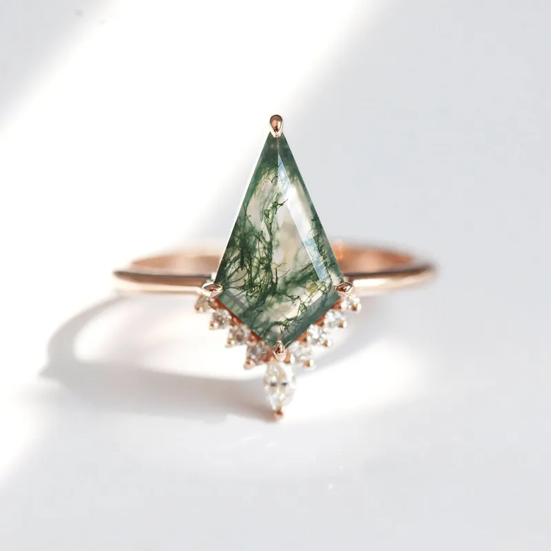 Lily Kite Moss Agate And Diamond Ring vy 8