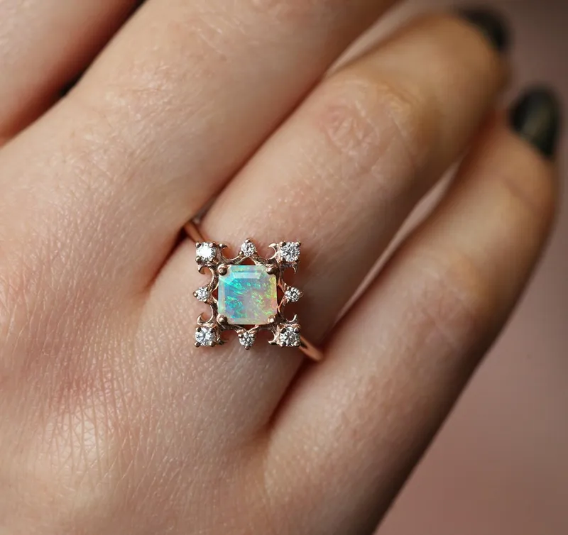 LILYANNA VINTAGE OPAL RING view 2