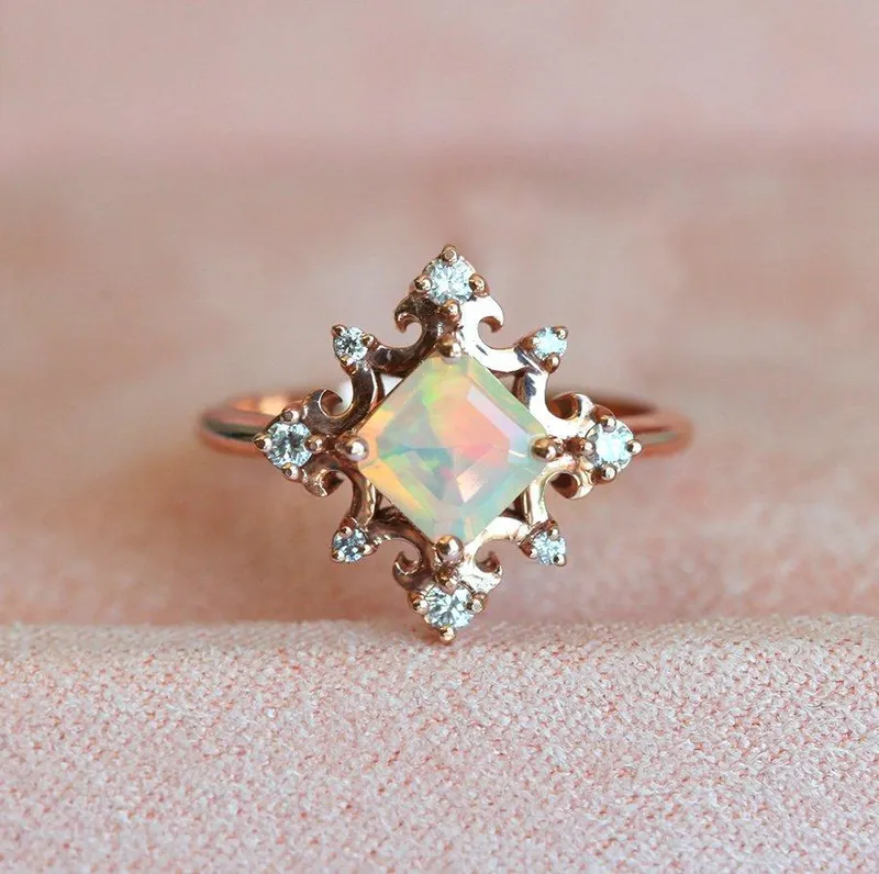 LILYANNA VINTAGE OPAL RING view 4