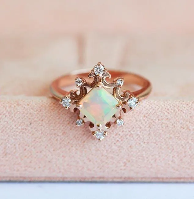 LILYANNA VINTAGE OPAL RING view 5