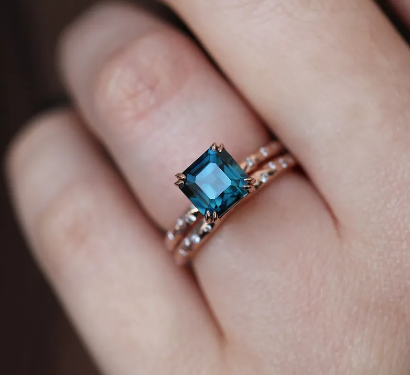 Linda Radiant Cut Sapphire Diamond Ring view 2