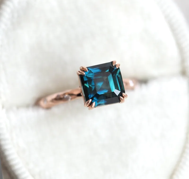 Linda Radiant Cut Sapphire Diamond Ring view 3