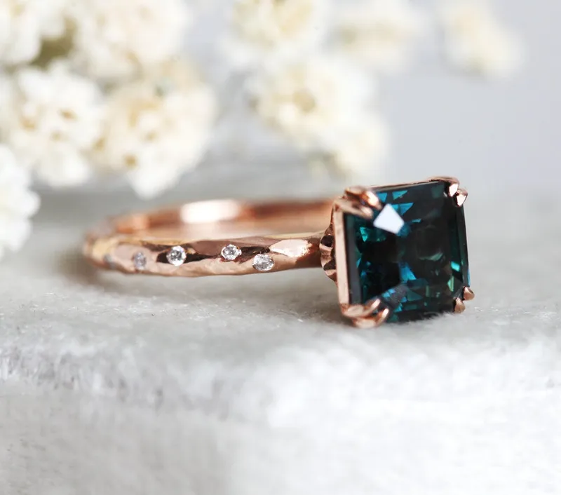 Linda Radiant Cut Sapphire Diamond Ring view 5