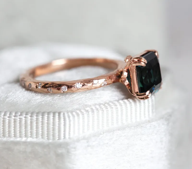 Linda Radiant Cut Sapphire Diamond Ring view 6