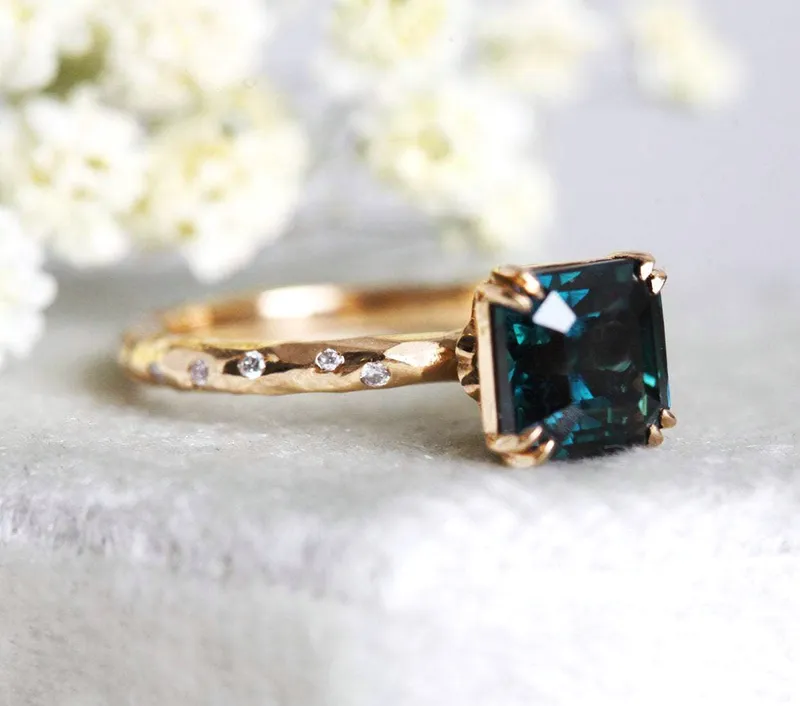 Linda Radiant Cut Sapphire Diamond Ring view 7
