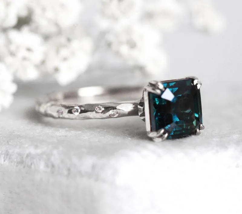 Linda Radiant Cut Sapphire Diamond Ring view 8
